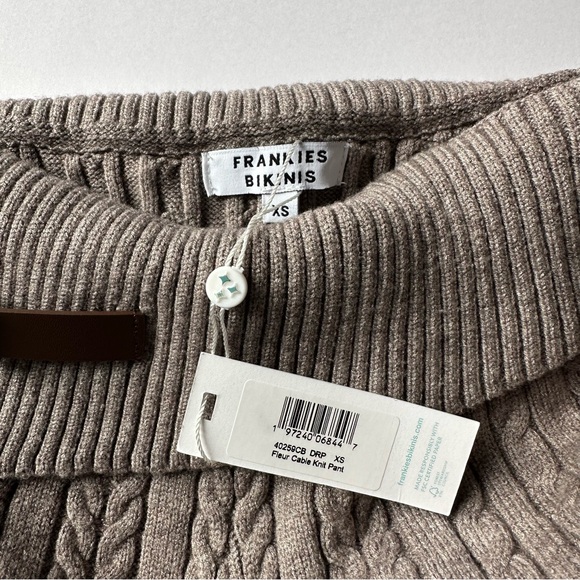 NWT Frankies Bikinis Fleur Cable Cloud Knit Pant in Dark Pearl size XS - Picture 3 of 8